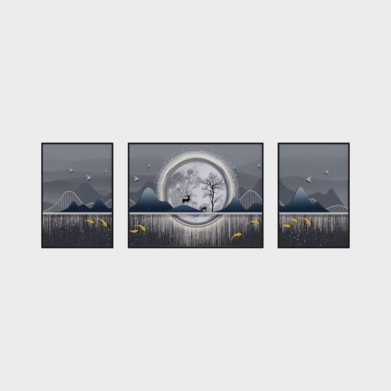 Moonlit Mountain Scene 3D model