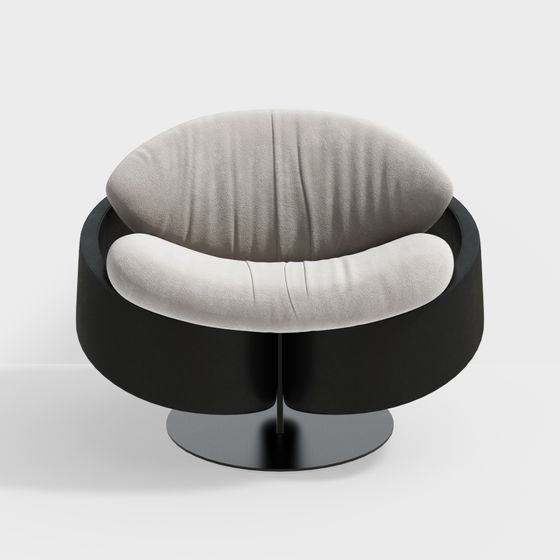 Curved Sofa Chair 3D model for Modern Interiors