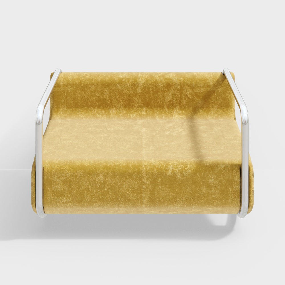 Luxury Low-Poly Armchair 3D Model – Mid-Century Velvet