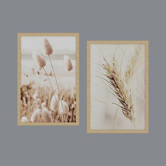 Low Poly Grass and Wheat 3D Model