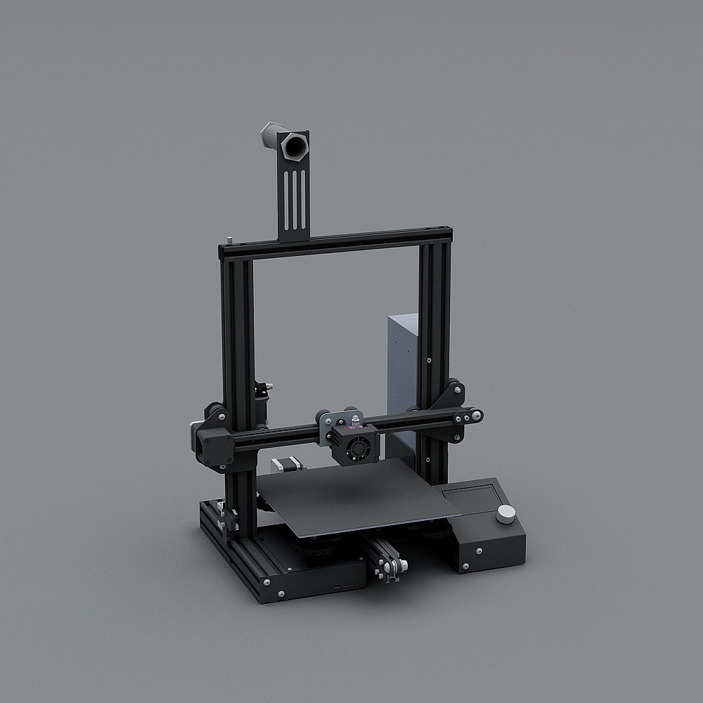 Modern Industrial 3D Printer Model