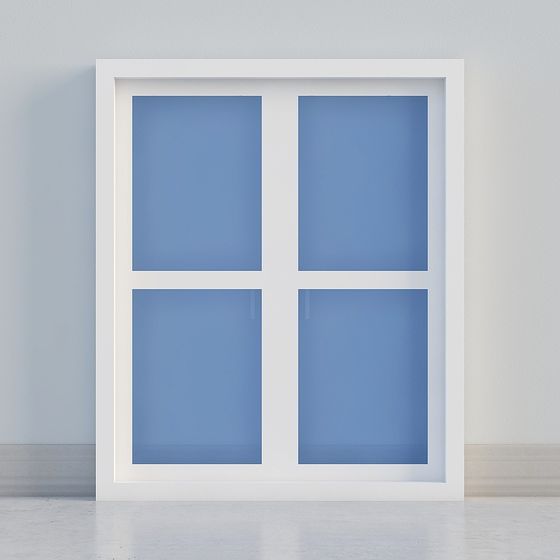 Modern Minimalist Glass Window 3D model