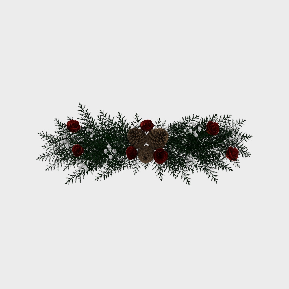 Christmas Wreath 3D Model – Festive Low-Poly Decor