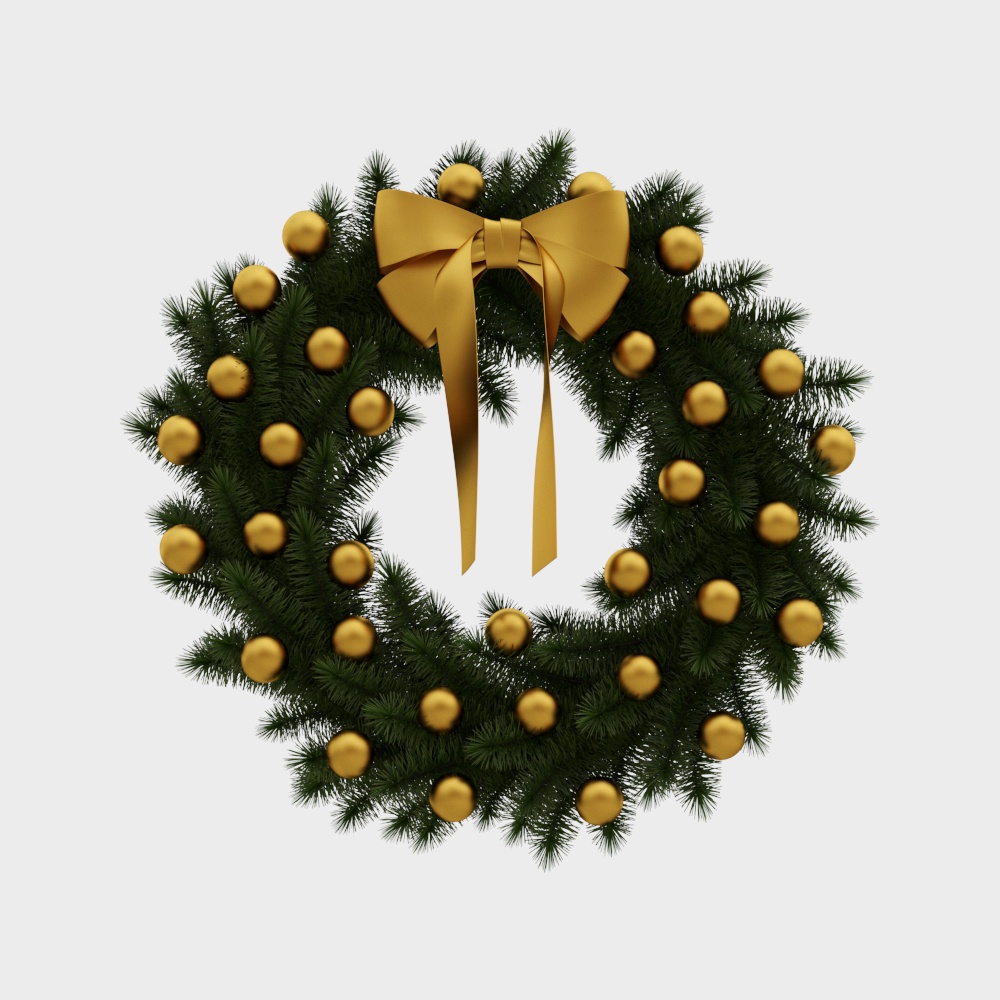 Stunning Christmas Wreath 3D Model – Festive Decoration