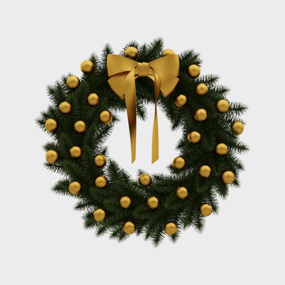 Stunning Christmas Wreath 3D model