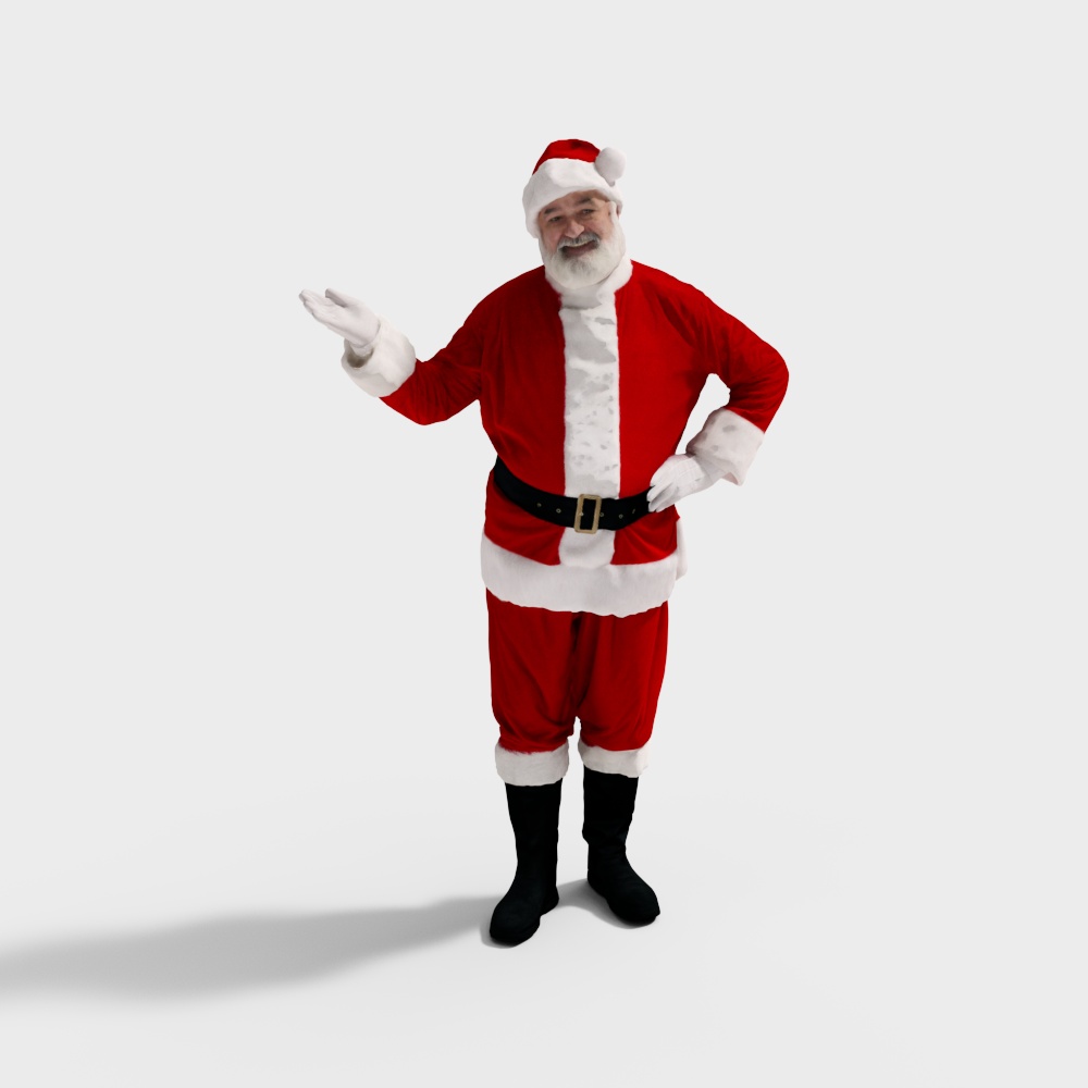 Classic Santa Claus 3D Model – Festive Low-Poly Design