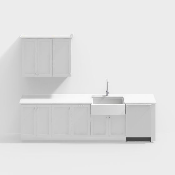 Modern Minimalist Kitchen 3D model