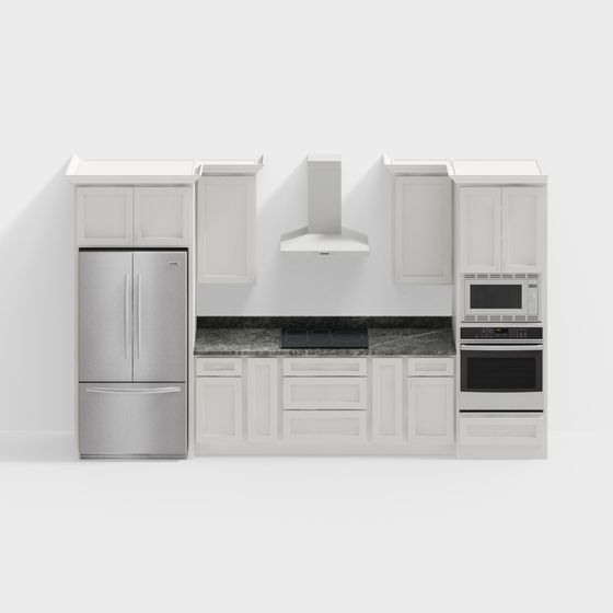 Elegant Low-Poly 3D Kitchen Set Model