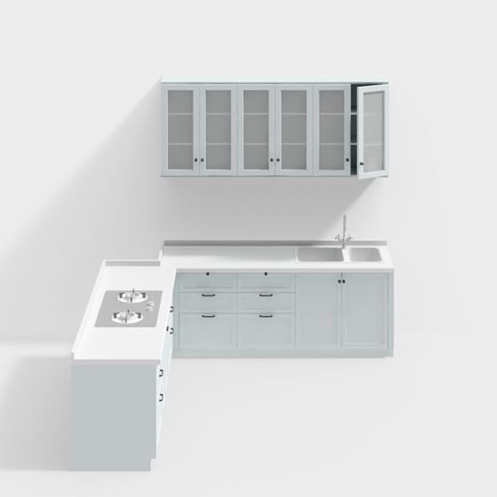 Modern Minimalist Kitchen Set 3D model