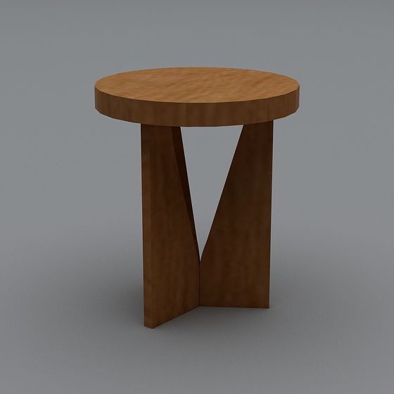 Streamlined Wooden Table 3D model