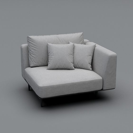 Modern Minimalist Low-Poly Sofa 3D model