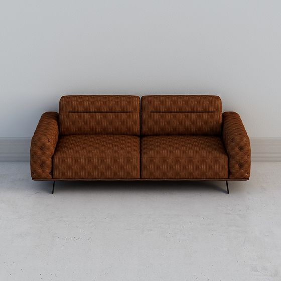 Stylish 3D Sofa Model with Vintage Charm