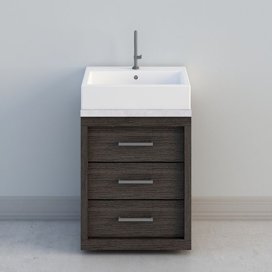 Modern Minimalist Bathroom Cabinet 3D model