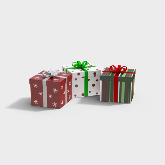 Festive 3D Gift Box Model for Creative Projects