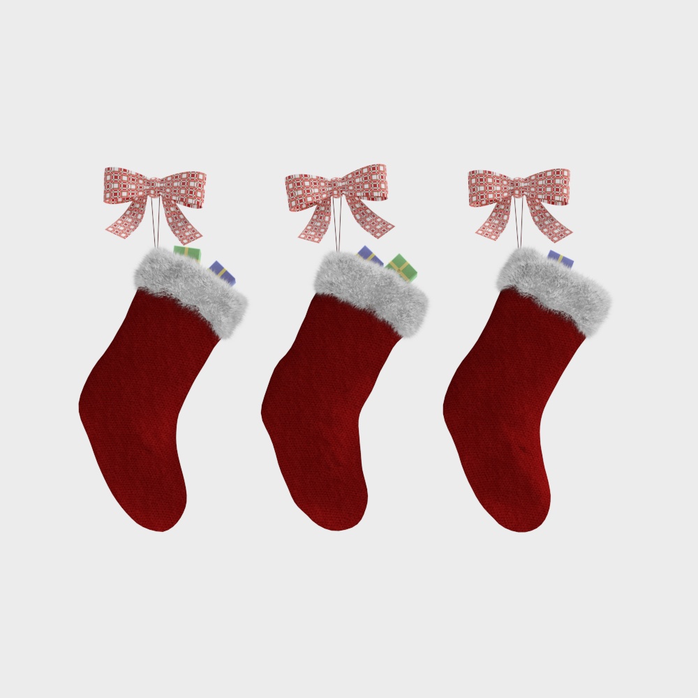 Festive Christmas Stocking 3D Model – Knitted Holiday Decor