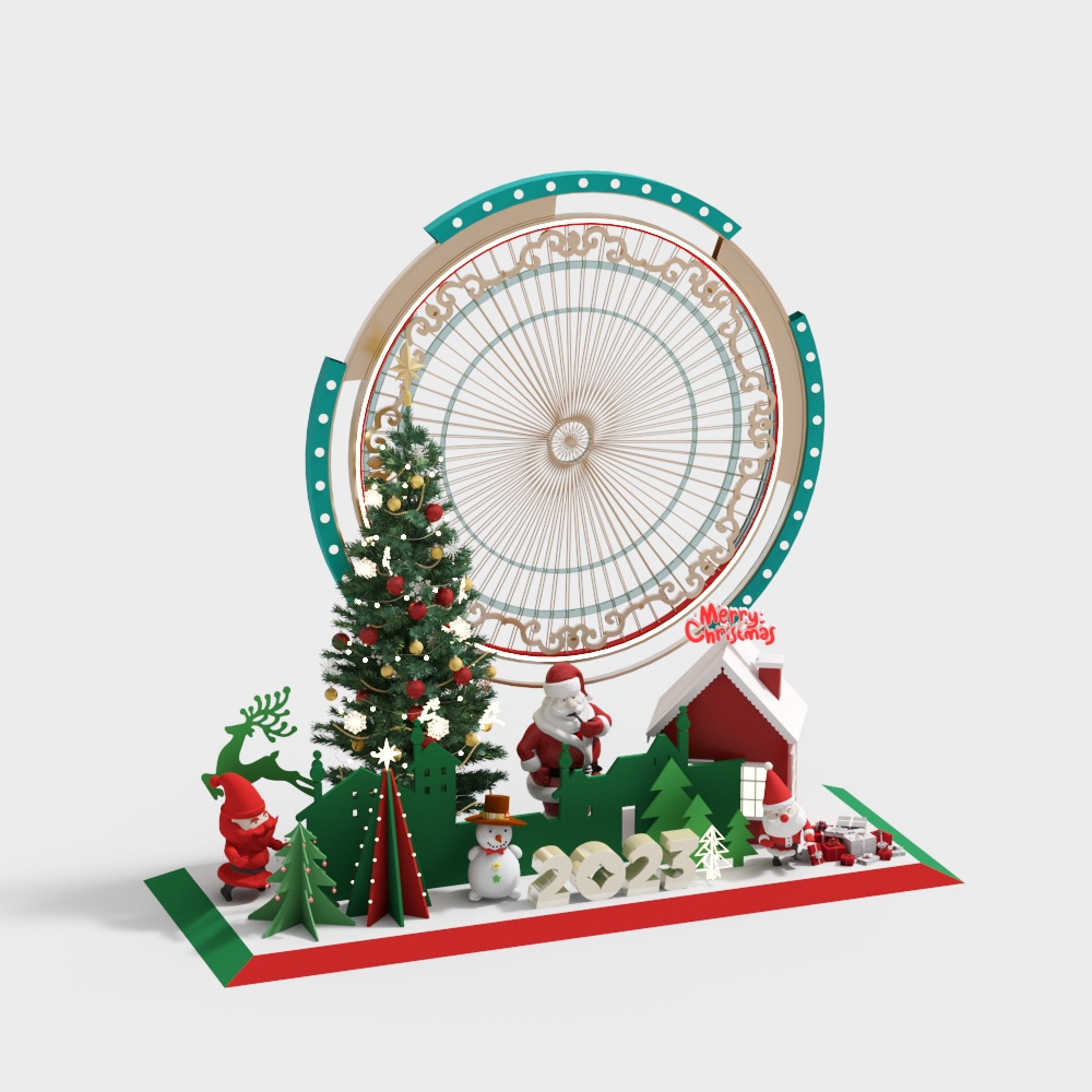 Merry Christmas Ferris Wheel 3D model