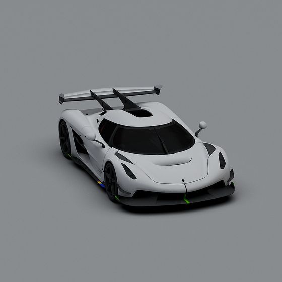 Futuristic Low-Poly Racing Car 3D model