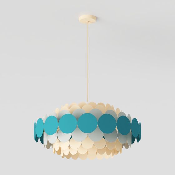 Elegant Low-Poly Chandelier 3D model