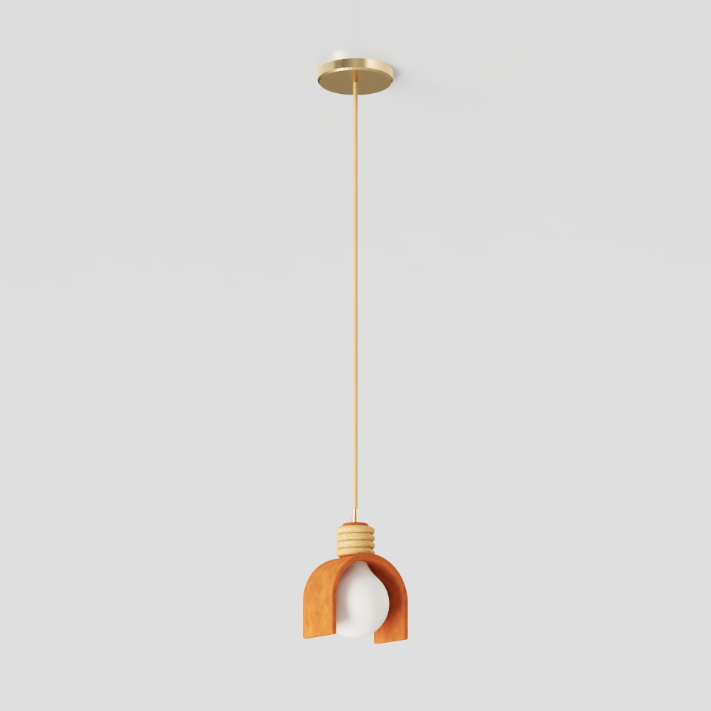 Elegant Low-Poly Wooden Pendant Light – Natural Wood Design
