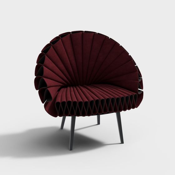 Elegant Folding Fan Chair 3D model
