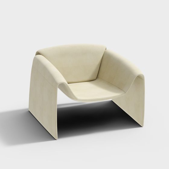 Sleek Streamlined Sofa 3D model