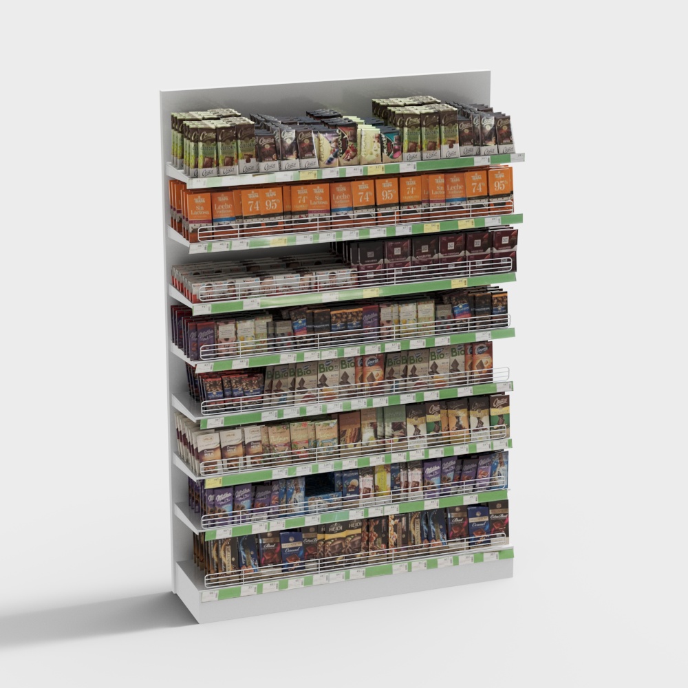 Supermarket shelves exhibidor