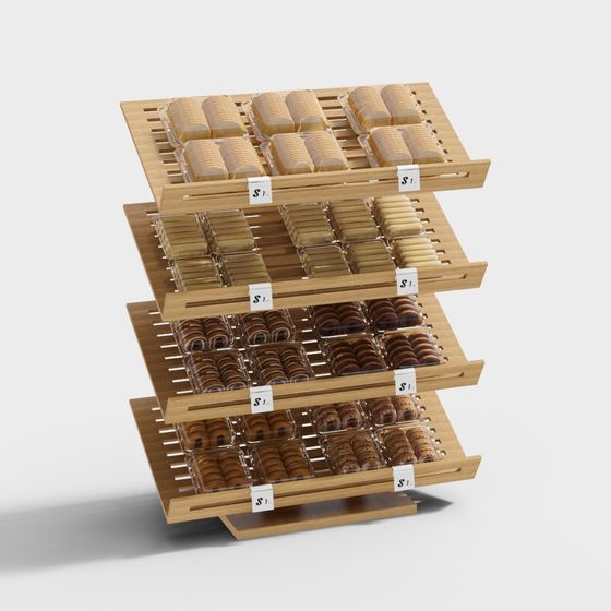 Low-Poly Bakery Shelf 3D model