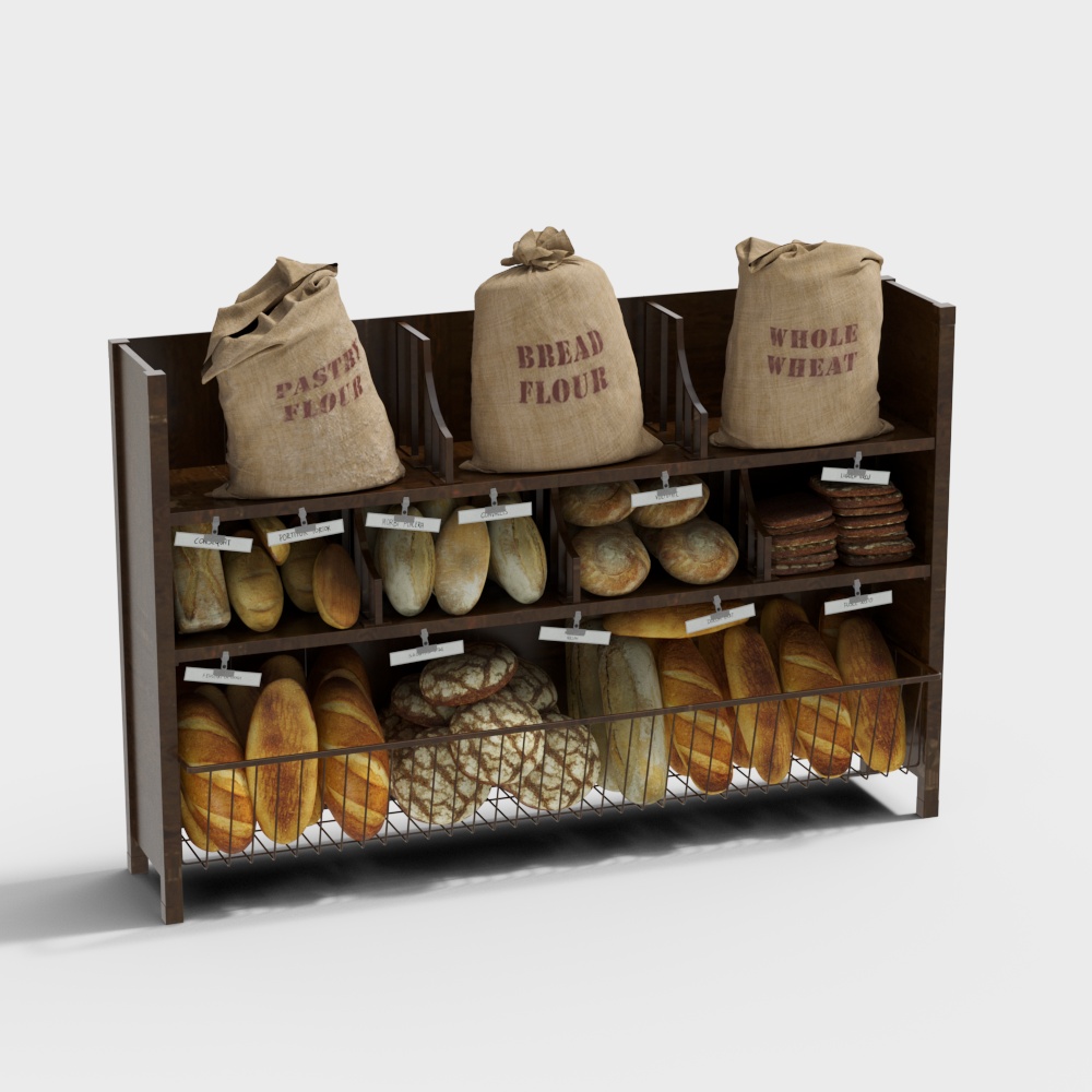 Modern bakery shelves