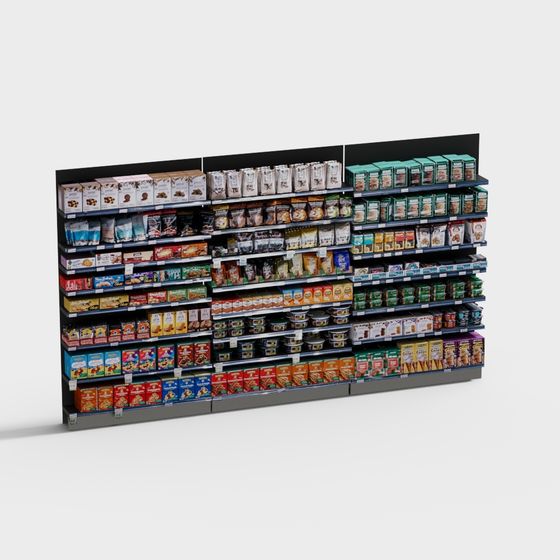 Realistic Grocery Aisle 3D model for Creative Projects