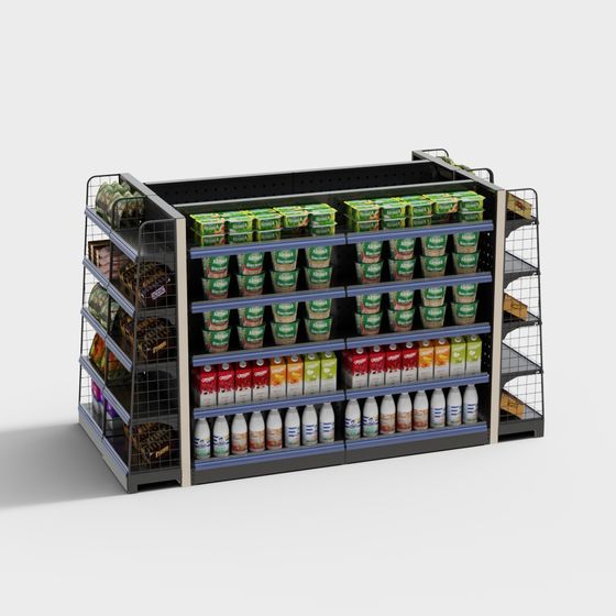 Detailed Supermarket Shelf 3D model for Creative Projects