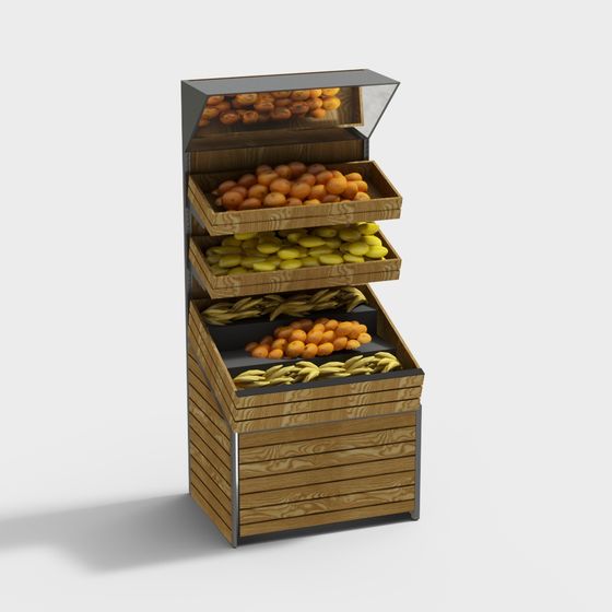 Low Poly Fruit Display Rack 3D model