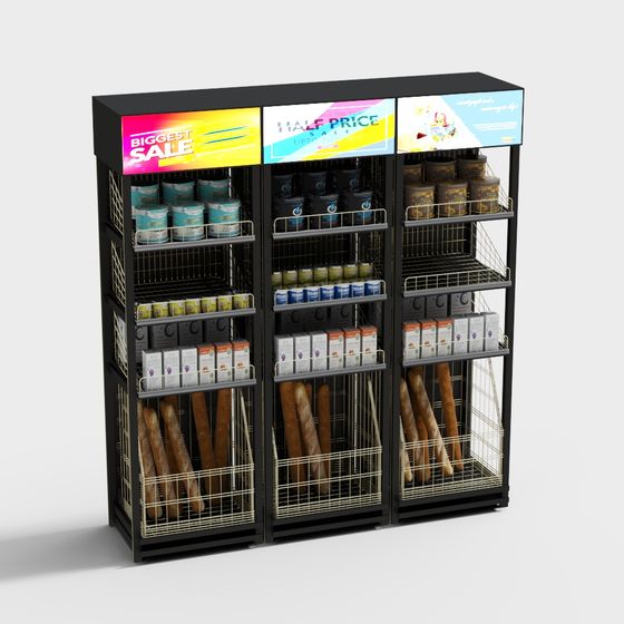 Vibrant Bakery Display Rack 3D model