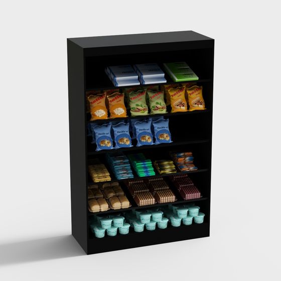 Vibrant Snack Shelf 3D Model for Various Projects
