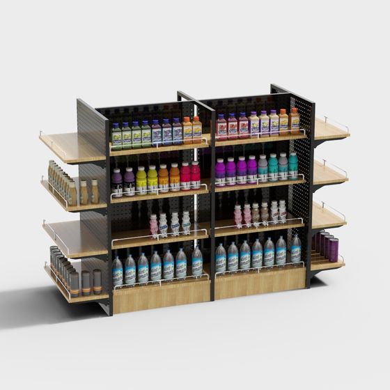 Juice Display 3D Model for Retail Spaces