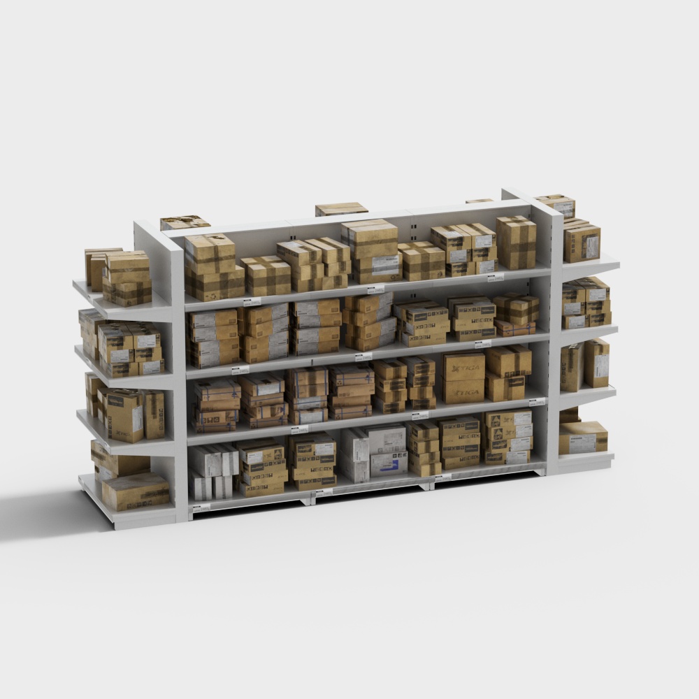 Industrial Shelving 3D model for Warehouse Environments
