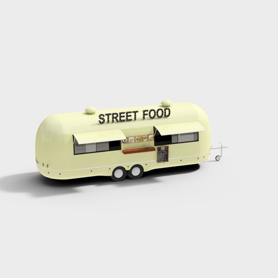 Vintage Street Food Trailer 3D model