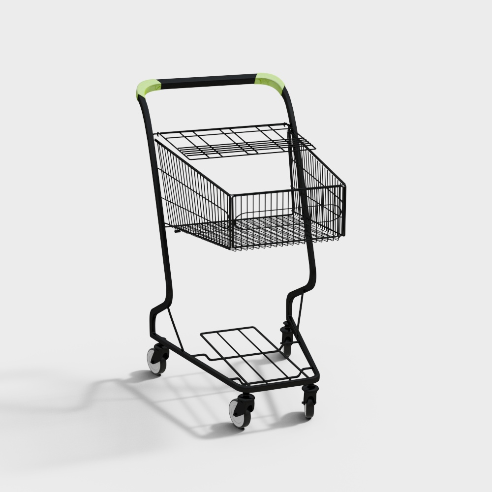 Stylish Minimalist Shopping Cart 3D model