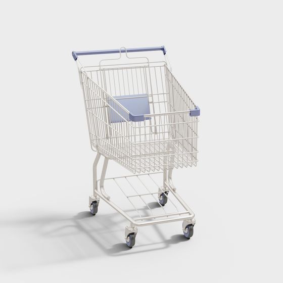 Minimalist Shopping Cart 3D model for Creative Projects