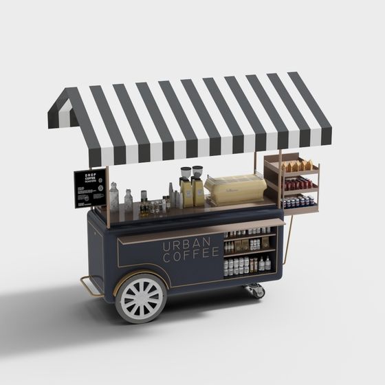 Urban Coffee Cart 3D Model