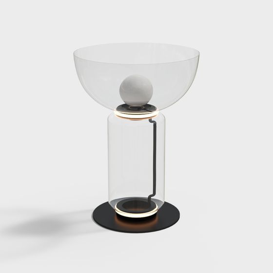 Elegant Glass Art Lamp 3D model
