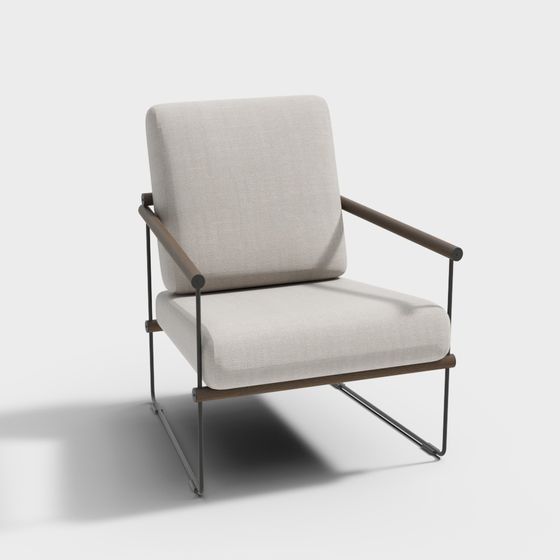 Beige Modern Armchair 3D Model for Cozy Interiors