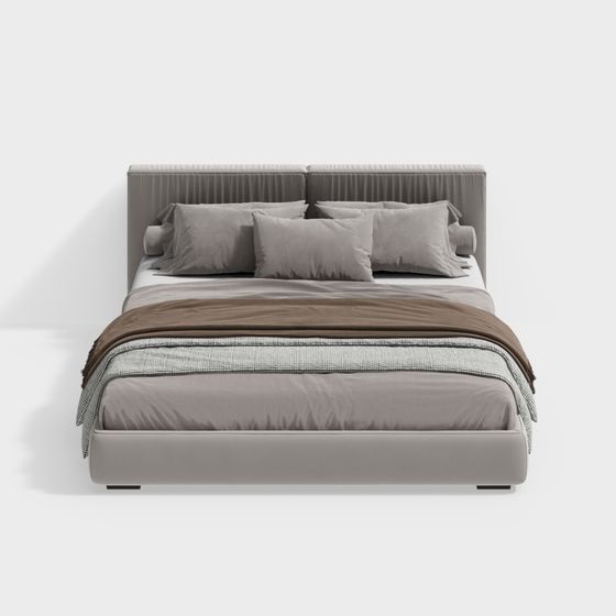 Stylish Modern Bed 3D model for Interior Design