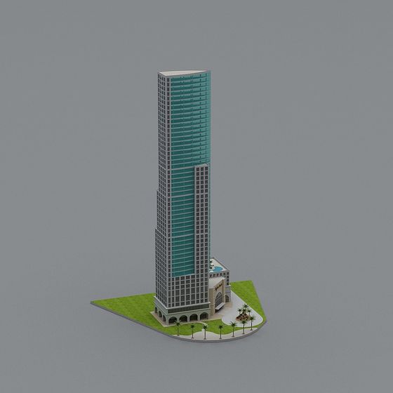 Futuristic Oceanview Tower 3D model