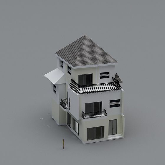 City Oasis 3D model - Modern Minimalist House