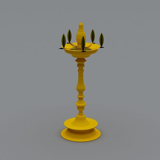Yellow and Earth Color Pooja Copper Diya for Lighting