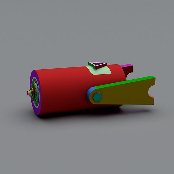Vibrant Mechanical Gear Cannon 3D model