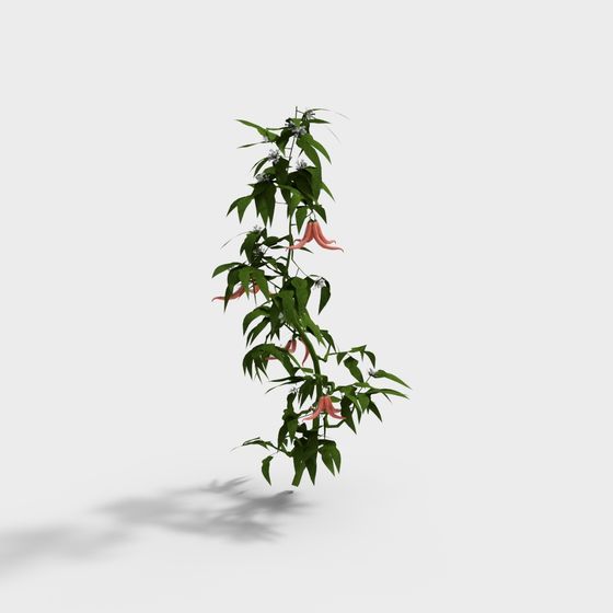 Vibrant Low-Poly Plant 3D Model Design