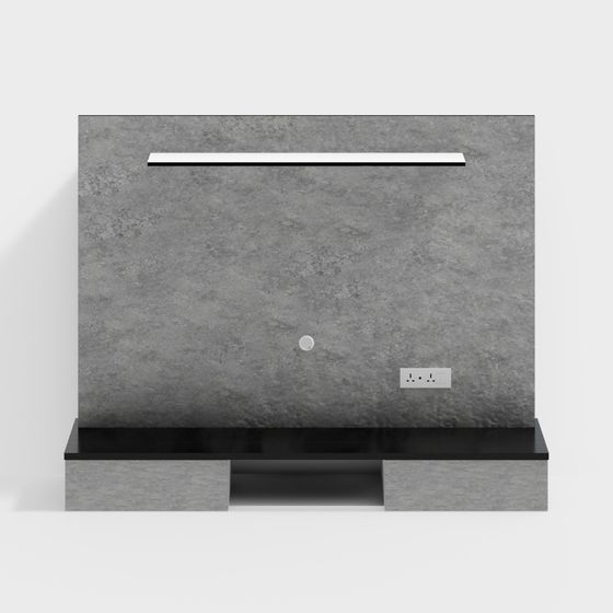 Concrete Bathroom Mirror Cabinet 3D model