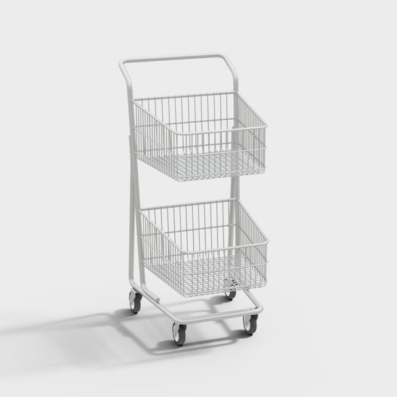 Stylish Low-Poly Shopping Cart 3D model