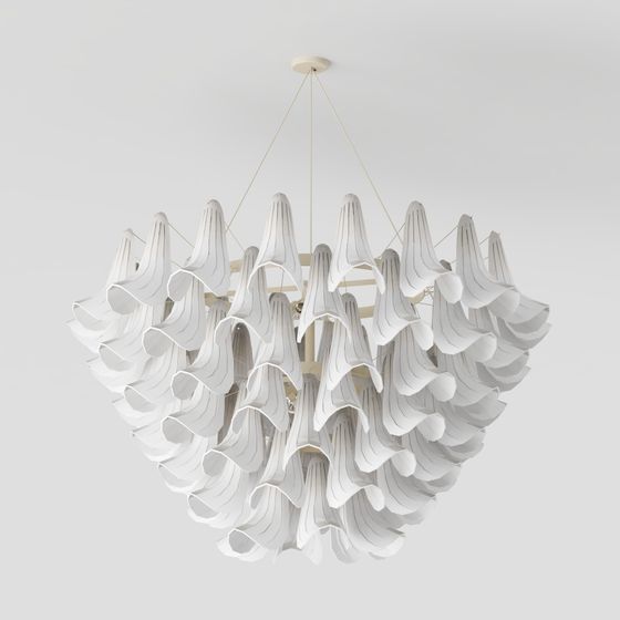 Elegant Low-Polygon 3D Chandelier Model